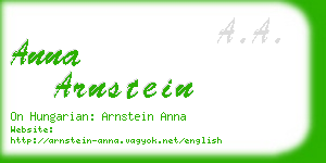 anna arnstein business card